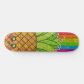 Pineappel Crown Gold Rainbow Glitter Sparkles Skateboard (Horizontaal)