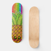 Pineappel Crown Gold Rainbow Glitter Sparkles Skateboard (Voorkant)