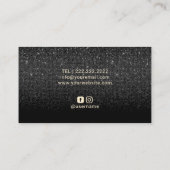 Pineappel Gold Logo Modern Black Glitter Visitekaartje (Achterkant)