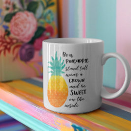 Pineappel Inspirerend Waterverf Typografie Koffiemok