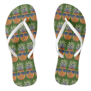 Pineappel met zonnebril Patroondraden, ZSSG Teenslippers