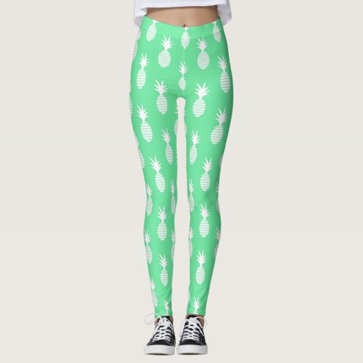 Pineappel Mint Pattern 2 Leggings (Voorkant)