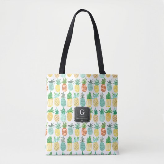 Pineappel Monogram Patroon | CANVAS TAS (Voorkant)