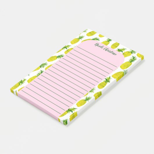 Pineappel Party Patroon PIONISEREN IT-Waterverf AA Post-it® Notes (Schuin)