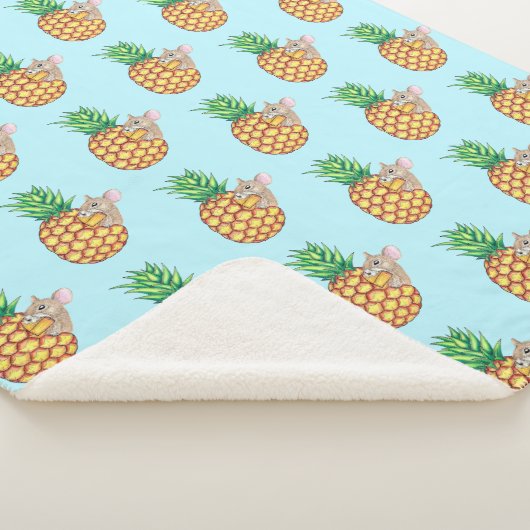 Pineappel Pika neemt een borrel Sherpa Deken (3/4)