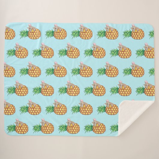 Pineappel Pika neemt een borrel Sherpa Deken (Voorkant (horizontaal))