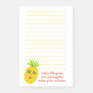 Pineappel Piña Colada Grocery Shop List Meal Plan Post-it® Notes
