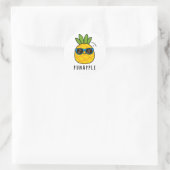 Pineappel Pu Ronde Sticker (Tas)