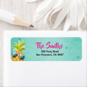 Pineappel Return Address Label Tropical Aloha Luau (Insitu)