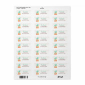 Pineappel Return Address Label Tropical Aloha Luau (Full Sheet)