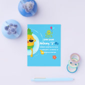 Pineappel Summer Splish Splash Birthday Party Flyer (Enkel)