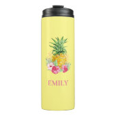 Pineappel Tropical Aloha Hawaii Persoonlijke naam Thermosbeker (Voorkant)