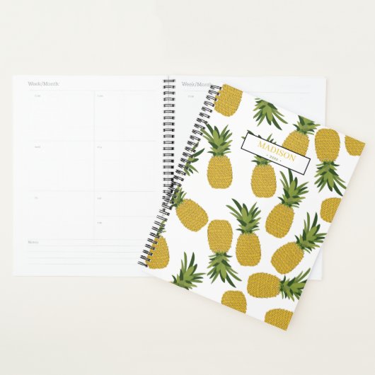 Pineappel Tropical Fruit Pattern Diary Planner (Display)