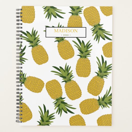 Pineappel Tropical Fruit Pattern Diary Planner (Voorkant)