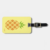 Pineappel Tropical Summer Custom Monogram Option Bagagelabel (Voorkant horizontaal)