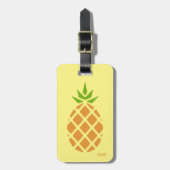 Pineappel Tropical Summer Custom Monogram Option Bagagelabel (Voorkant verticaal)