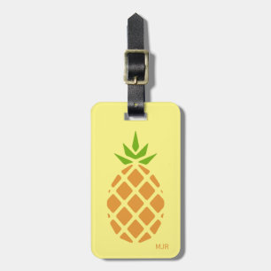 Pineappel Tropical Summer Custom Monogram Option Bagagelabel