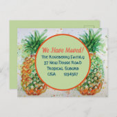 Pineappel Tropisch Nieuw adres dat we hebben verpl Briefkaart (Voorkant / Achterkant)