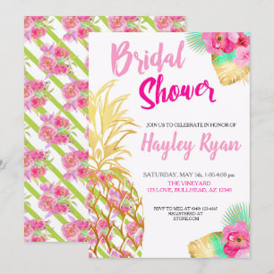 Pineappel Tropische botanische bridal Luau Kaart