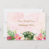 Pineappel tropische Floral Bedankkaart (Achterkant)