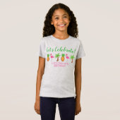 Pineappel van de Palmboom van de Birthday Flamingo T-shirt (Voorkant volledig)