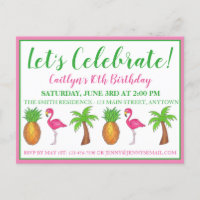 Pineappel van de Palmboom van de Birthday Flamingo