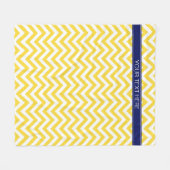 Pineappel White LG Chevron Navy Blue Name Monogram Fleece Deken (Voorkant (Horizontaal))