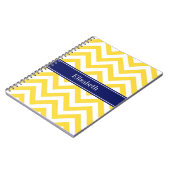 Pineappel White LG Chevron Navy Blue Name Monogram Notitieboek (Linkerzijde)