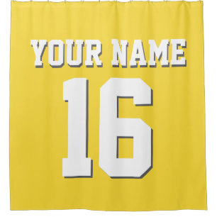 Pineappel Yellow White Sports Jersey Team Jersey Douchegordijn