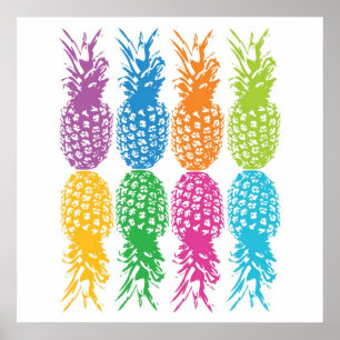 Pineappelafdrukken Retro Poster