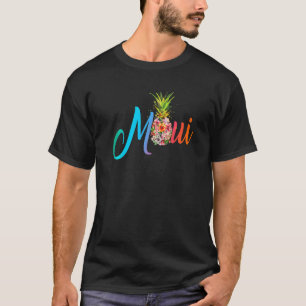 Pineappelbloemen Maui Hawaiian Hawaii Flo T-shirt