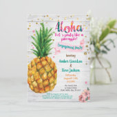 Pineappelgesprek op uitnodiging tropisch (Staand voorkant)