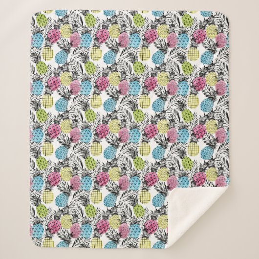 Pineappelgrunge-palmen Sherpa Deken (Voorkant)