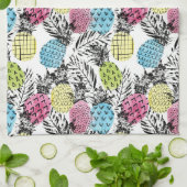 Pineappelgrunge-palmen Theedoek (Gevouwen)