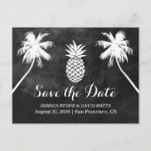 Pineappelpalm Tropische knop Opslaan Datum Aankondigingskaart (Voorkant)