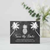 Pineappelpalm Tropische knop Opslaan Datum Aankondigingskaart (Staand voorkant)