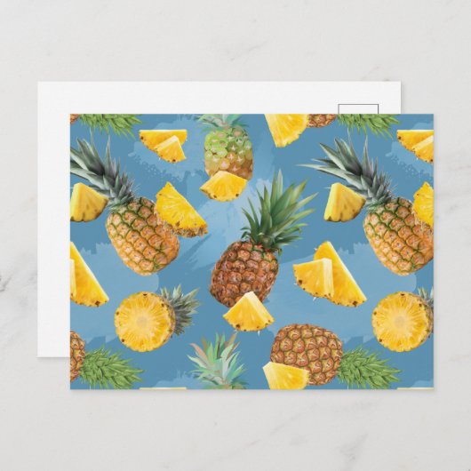 Pineappelpatroon 2 feestdagenkaart (Voorkant / Achterkant)