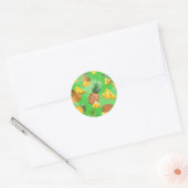 Pineappelpatroon 6 ronde sticker (Envelop)