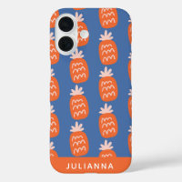 Pineappelpatroon in Oranje blauw, aangepast