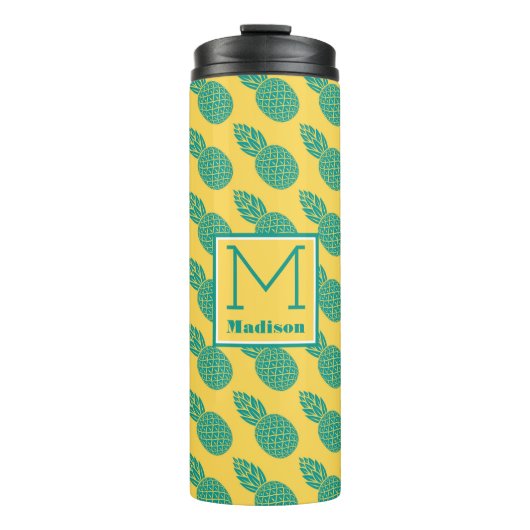 Pineappelpatroon | Monogram Thermosbeker (Voorkant)