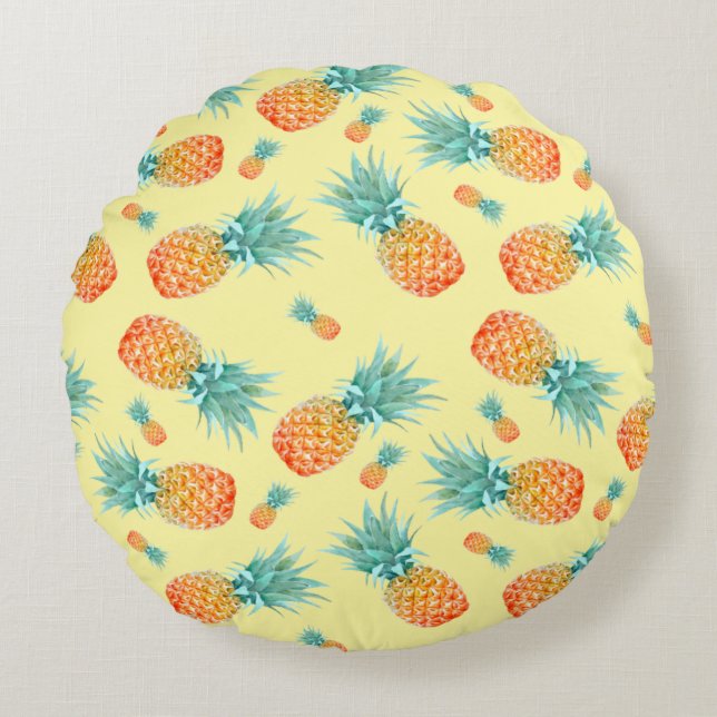 Pineappelpatroon Rond Kussen (Voorkant)