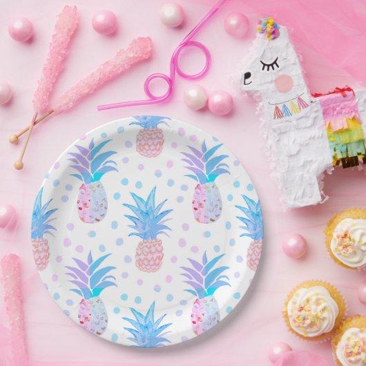 Pineappelschilders, tropisch luiers papieren bordje (Feest)