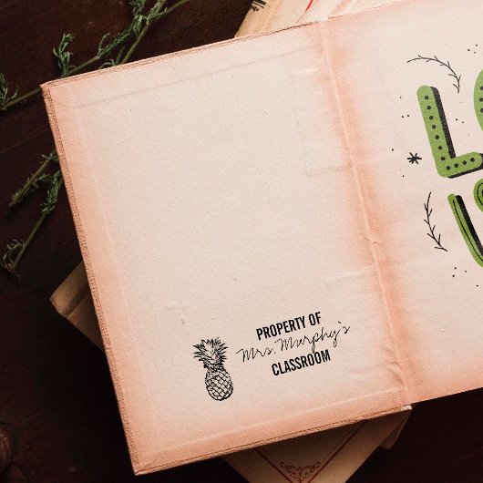 Pineappelthema - Rubberstempel van leraar