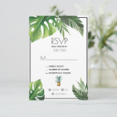 Pineappelverwijdering Tropische vulling RSVP Kaartje (Staand voorkant)