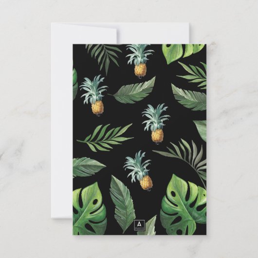 Pineappelverwijdering Tropische vulling RSVP Kaartje (Achterkant)