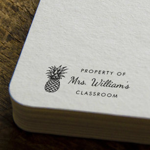 Pineapple - Aangepaste leraar naam Boek Classroom Rubberstempel