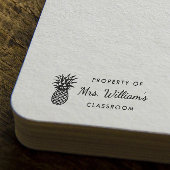 Pineapple - Aangepaste leraar naam Boek Classroom Rubberstempel