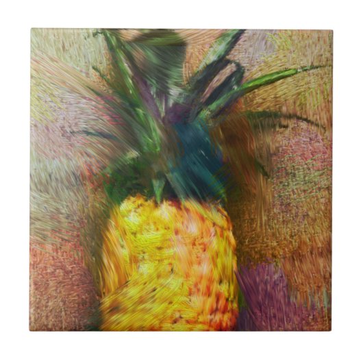 PIneapple Art keramisch tapijten Tegeltje (Voorkant)