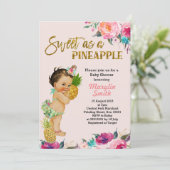 Pineapple Baby shower Invitation Tropical Kaart (Staand voorkant)