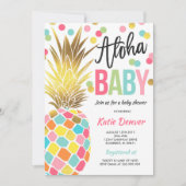 Pineapple Baby shower Invitation Tropical Shower Kaart (Voorkant)
